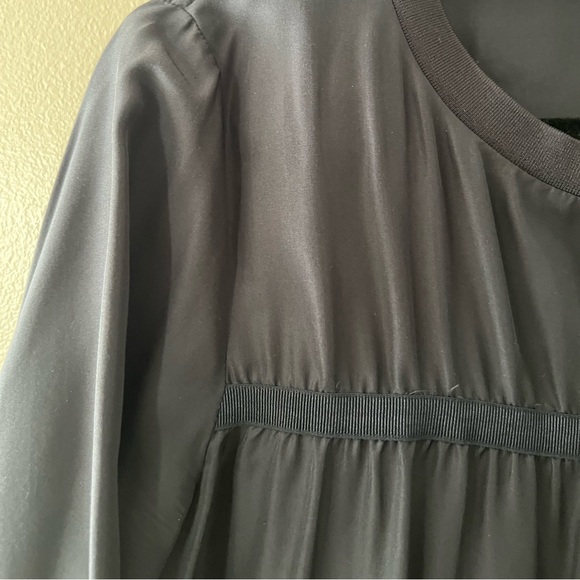 COS Silk Long Sleeve Dress with Drop-Waist Skirt - Black, Size EUR 42 - Picture 2 of 12